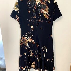 Lauren Ralph Lauren Navy Floral Short Sleeve Fit and Flare Dress